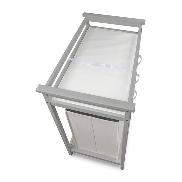 Modern Baby Changing Table with Hamper and 3 Baskets