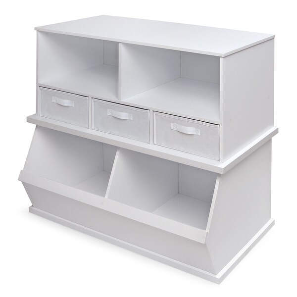 Badger Basket Two Bin Stackable Storage Cubby 10 Badger Basket Two Bin Stackable Storage Cubby