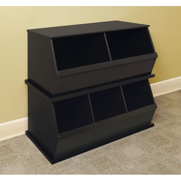 Badger Basket Two Bin Stackable Storage Cubby 15 Badger Basket Two Bin Stackable Storage Cubby