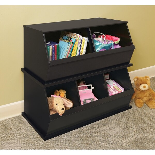 Badger Basket Two Bin Stackable Storage Cubby 16 Badger Basket Two Bin Stackable Storage Cubby