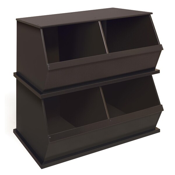 Badger Basket Two Bin Stackable Storage Cubby 19 Badger Basket Two Bin Stackable Storage Cubby
