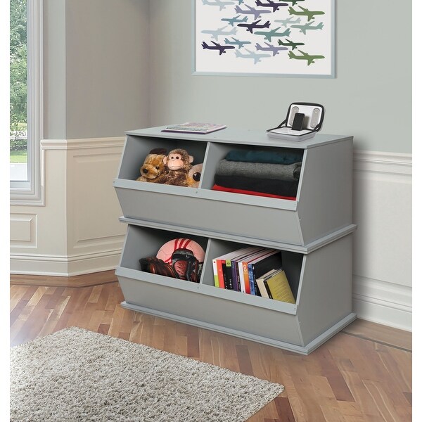 Badger Basket Two Bin Stackable Storage Cubby 30 Badger Basket Two Bin Stackable Storage Cubby