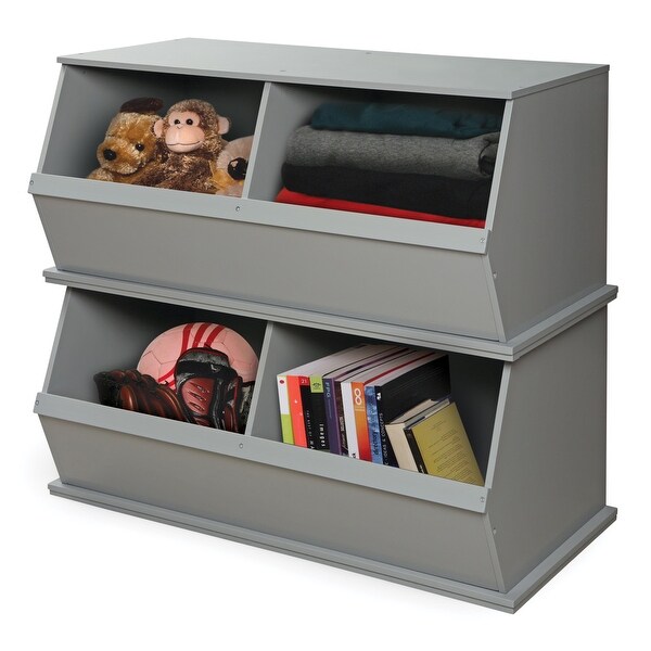 Badger Basket Two Bin Stackable Storage Cubby 33 Badger Basket Two Bin Stackable Storage Cubby
