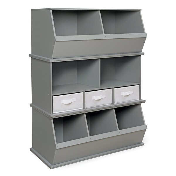 Badger Basket Two Bin Stackable Storage Cubby 34 Badger Basket Two Bin Stackable Storage Cubby