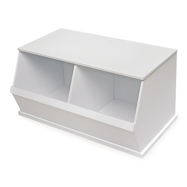 Badger Basket Two Bin Stackable Storage Cubby 4 Badger Basket Two Bin Stackable Storage Cubby