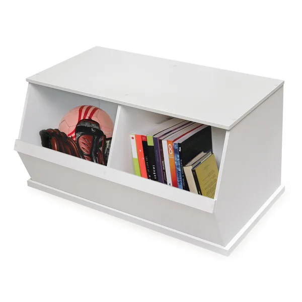 Badger Basket Two Bin Stackable Storage Cubby 41 Badger Basket Two Bin Stackable Storage Cubby