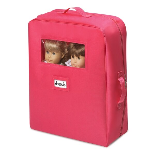 Badger Basket Double Doll Travel Case with Bunk Bed and Bedding - Pink