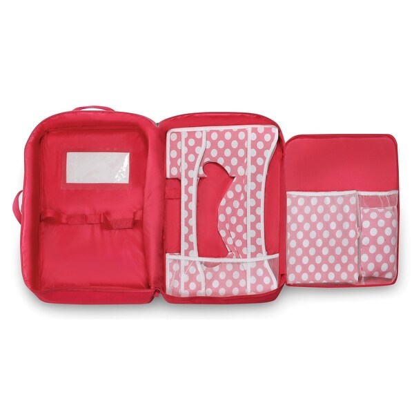 Badger Basket Double Doll Travel Case with Bunk Bed and Bedding - Pink